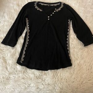 Alp N Rock ladies three quarter sleeve ribbed top size medium EUC